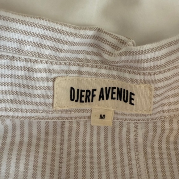 Djerf Avenue Breezy Shirt Beige Stripe size Medium - Picture 4 of 5